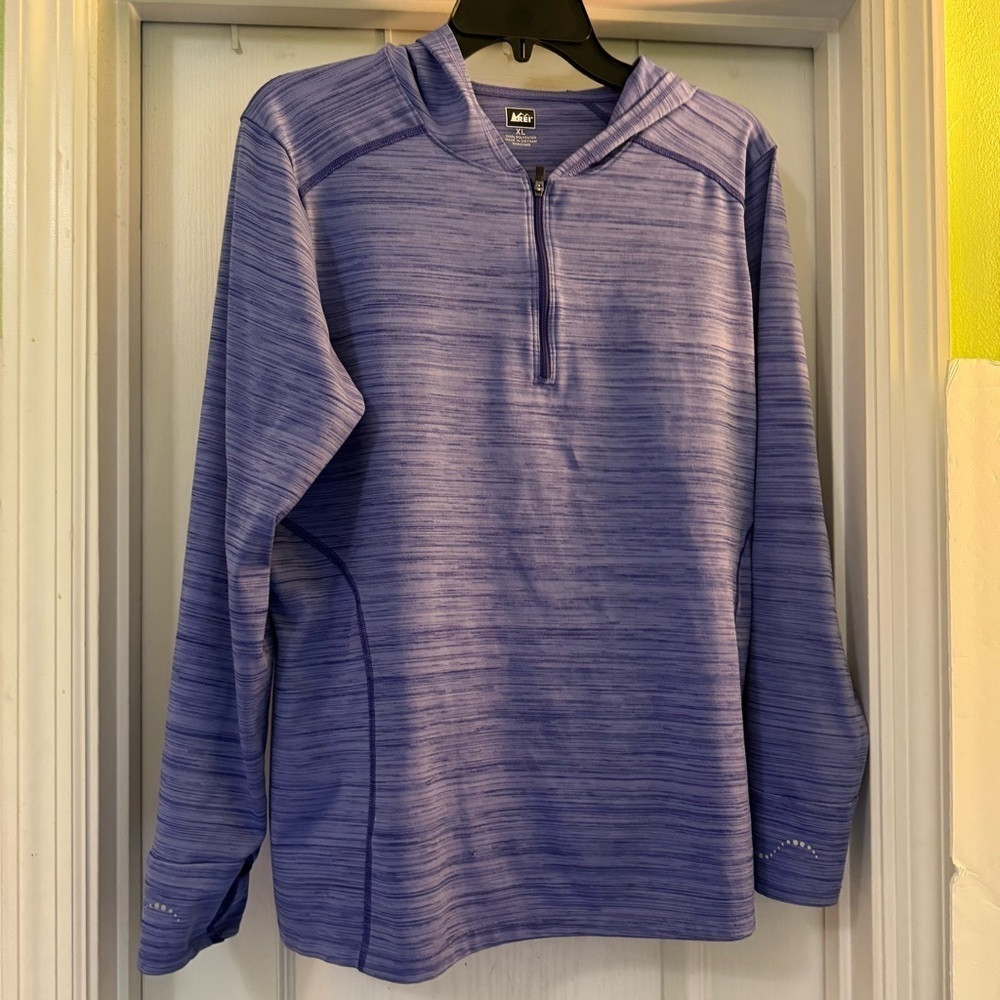 Rei Quarter Zip Activewear Pull Over Blue Hoodie
